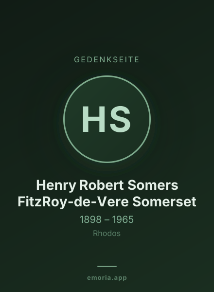 Gedenkportrait von Henry Robert Somers FitzRoy-de-Vere Somerset