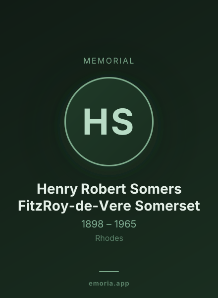 Memorial portrait of Henry Robert Somers FitzRoy-de-Vere Somerset