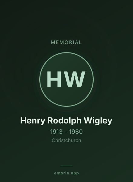 Memorial portrait of Henry Rodolph Wigley