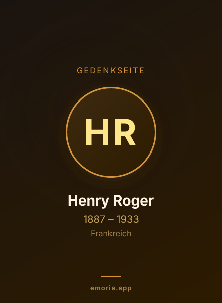 Gedenkportrait von Henry Roger