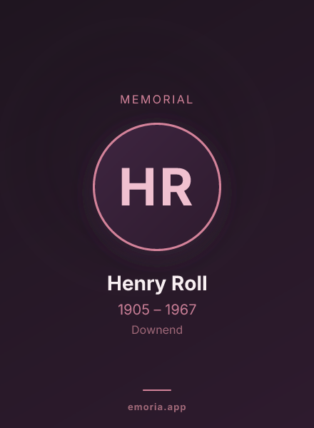 Memorial portrait of Henry Roll