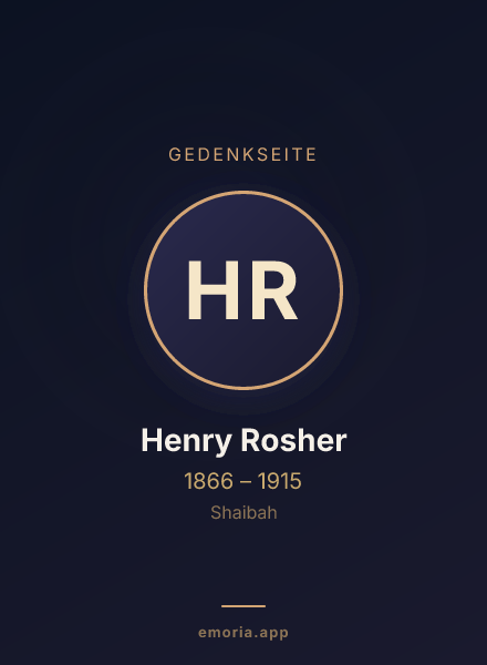 Gedenkportrait von Henry Rosher