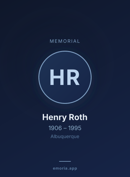 Memorial portrait of Henry Roth