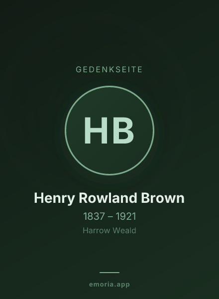 Gedenkportrait von Henry Rowland Brown