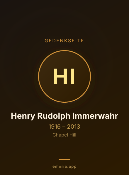 Gedenkportrait von Henry Rudolph Immerwahr