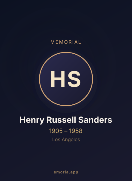 Memorial portrait of Henry Russell Sanders