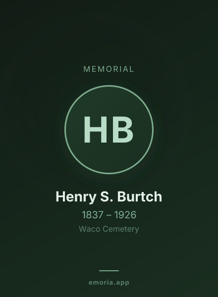 Memorial portrait of Henry S. Burtch