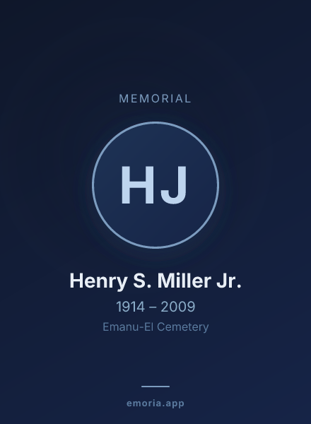 Memorial portrait of Henry S. Miller Jr.