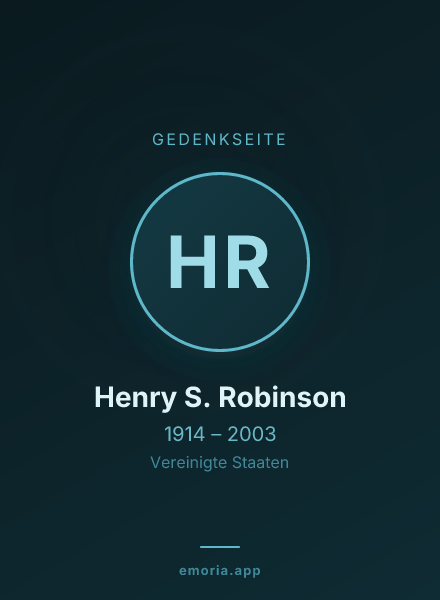 Gedenkportrait von Henry S. Robinson