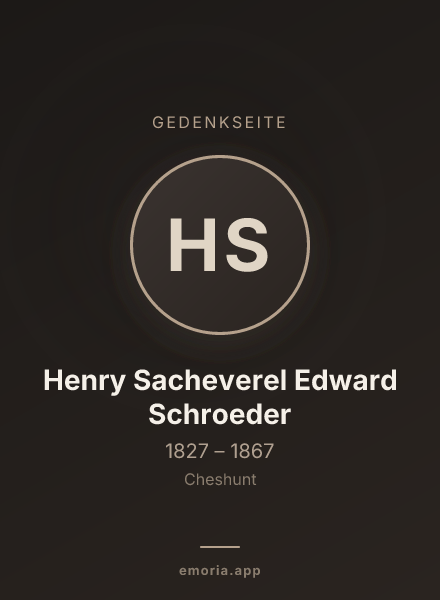 Gedenkportrait von Henry Sacheverel Edward Schroeder