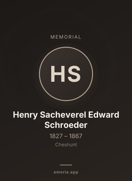 Memorial portrait of Henry Sacheverel Edward Schroeder