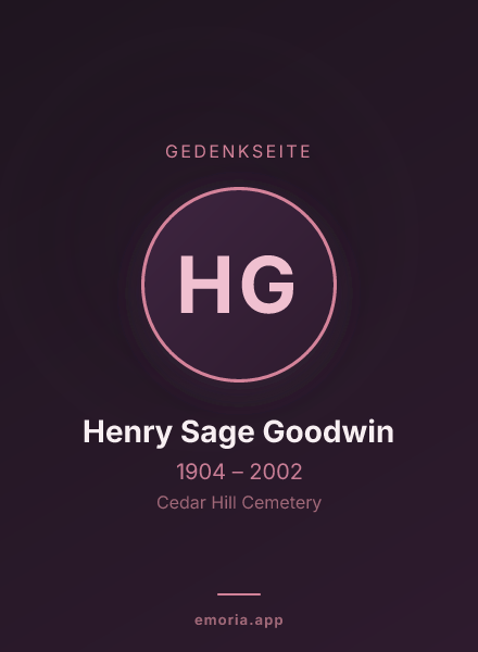 Gedenkportrait von Henry Sage Goodwin