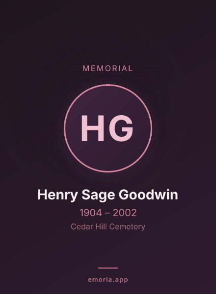 Memorial portrait of Henry Sage Goodwin