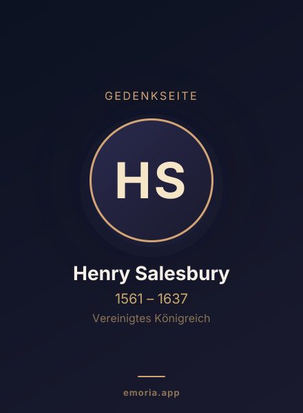 Gedenkportrait von Henry Salesbury