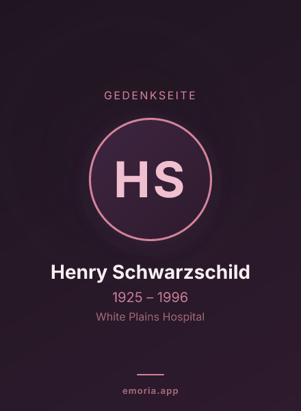 Gedenkportrait von Henry Schwarzschild