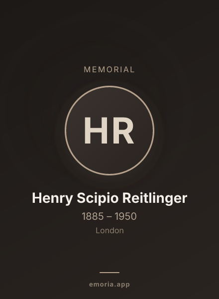 Memorial portrait of Henry Scipio Reitlinger
