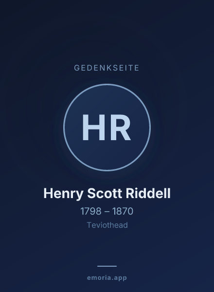 Gedenkportrait von Henry Scott Riddell