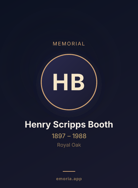Memorial portrait of Henry Scripps Booth