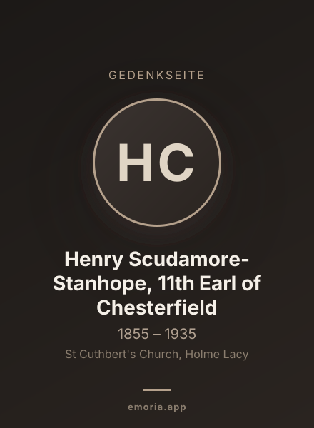 Gedenkportrait von Henry Scudamore-Stanhope, 11th Earl of Chesterfield