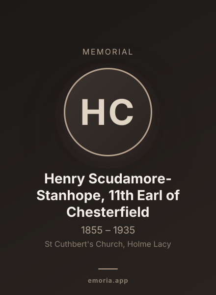 Memorial portrait of Henry Scudamore-Stanhope, 11th Earl of Chesterfield