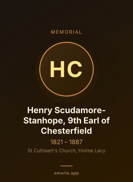 Memorial portrait of Henry Scudamore-Stanhope, 9th Earl of Chesterfield