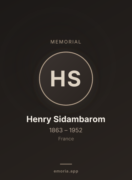 Memorial portrait of Henry Sidambarom