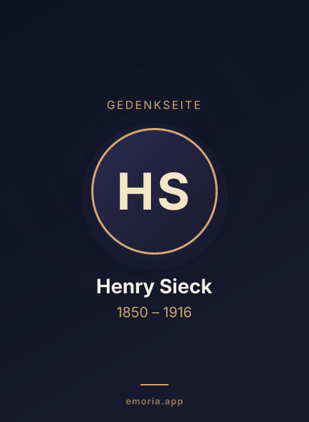 Gedenkportrait von Henry Sieck