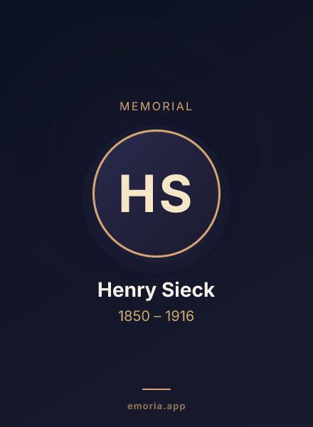 Memorial portrait of Henry Sieck