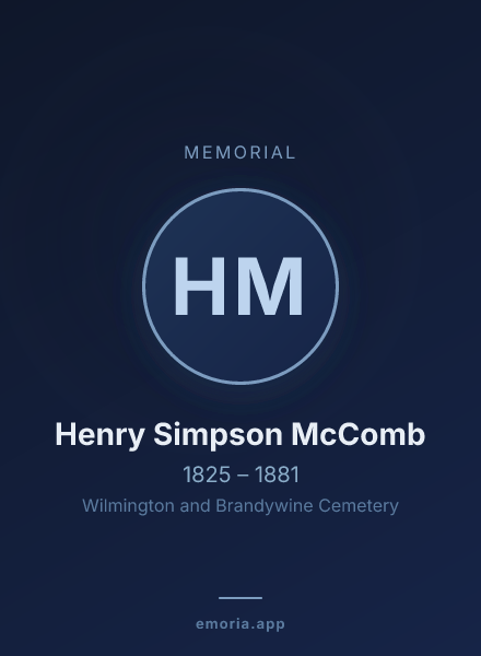 Memorial portrait of Henry Simpson McComb
