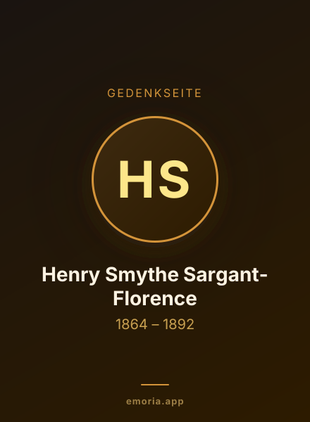 Gedenkportrait von Henry Smythe Sargant-Florence