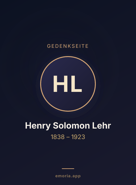 Gedenkportrait von Henry Solomon Lehr
