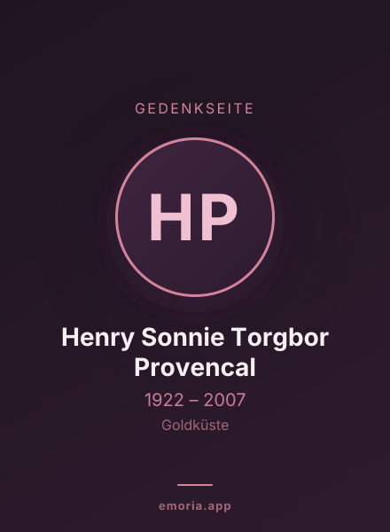 Gedenkportrait von Henry Sonnie Torgbor Provencal