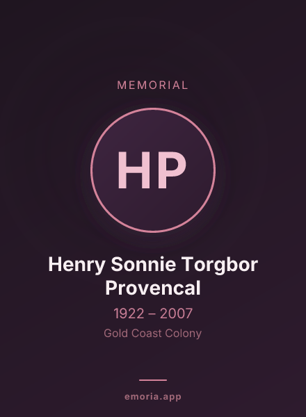 Memorial portrait of Henry Sonnie Torgbor Provencal