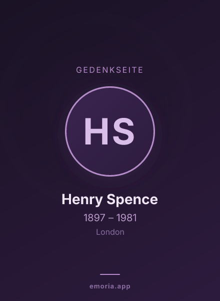 Gedenkportrait von Henry Spence