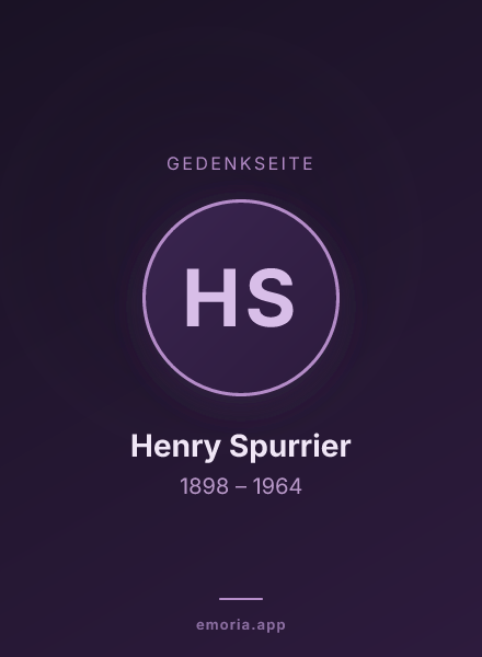 Gedenkportrait von Henry Spurrier