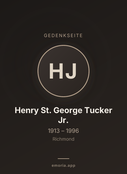 Gedenkportrait von Henry St. George Tucker Jr.