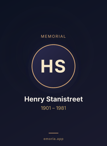 Memorial portrait of Henry Stanistreet