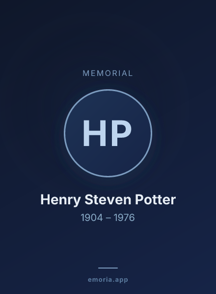 Memorial portrait of Henry Steven Potter
