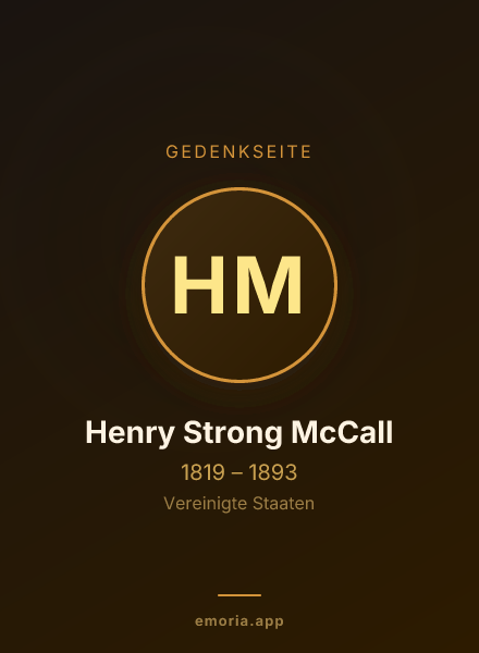 Gedenkportrait von Henry Strong McCall