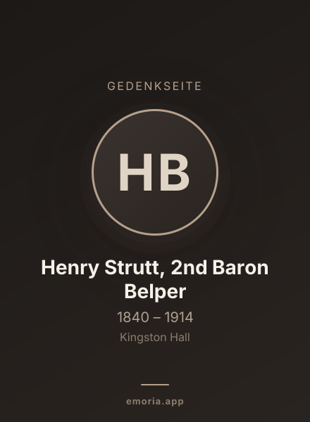Gedenkportrait von Henry Strutt, 2nd Baron Belper