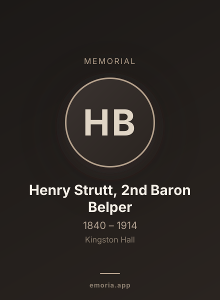 Memorial portrait of Henry Strutt, 2nd Baron Belper