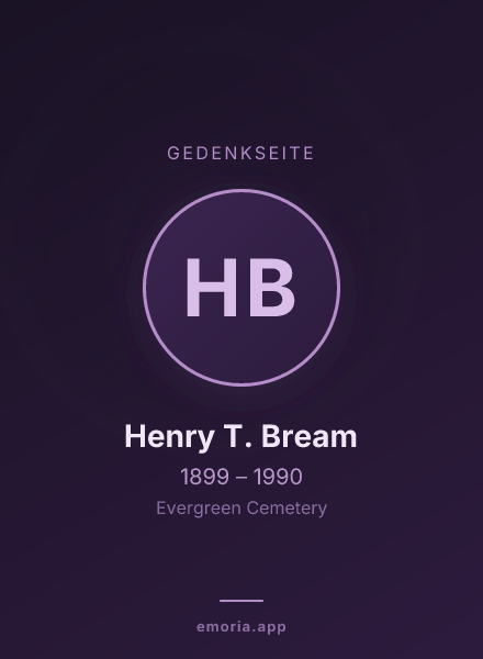 Gedenkportrait von Henry T. Bream