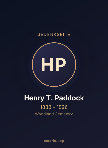 Gedenkportrait von Henry T. Paddock