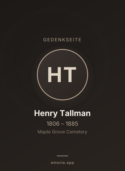 Gedenkportrait von Henry Tallman