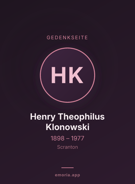 Gedenkportrait von Henry Theophilus Klonowski