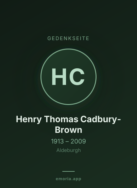 Gedenkportrait von Henry Thomas Cadbury-Brown