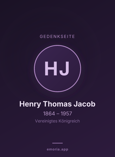 Gedenkportrait von Henry Thomas Jacob