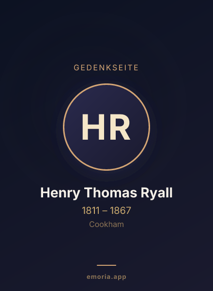 Gedenkportrait von Henry Thomas Ryall