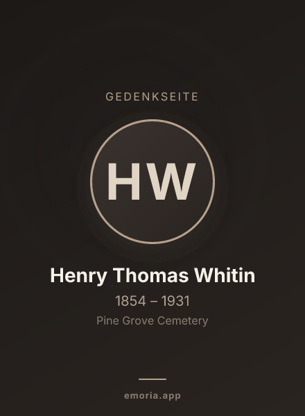 Gedenkportrait von Henry Thomas Whitin
