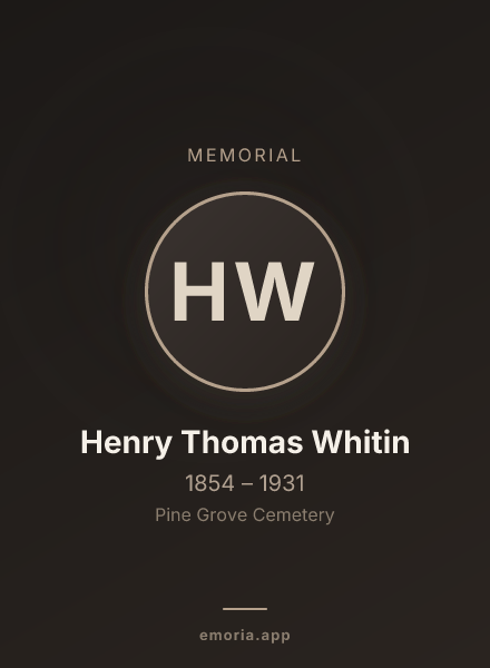 Memorial portrait of Henry Thomas Whitin